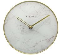 NeXtime - Table/Wall Clock - Diameter 20 cm - Glass/Metal - White - 'Marble'