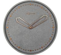 NeXtime wall clock "CROSS", very silent, round, stone / metal, grey, ø 35 cm