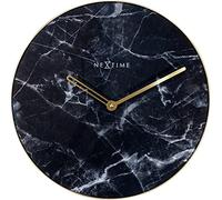 NexTime - Wall clock - Ø 40 cm - Glass/Metal - Black - 'Marble'