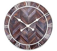NexTime Wall Clock-Ø 58 cm Metal-Dark Wood-'Roman Vintage', Brown, 58, 3245BR