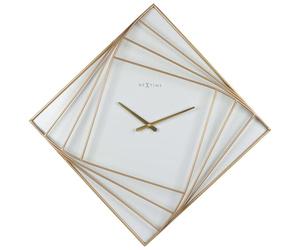 NexTime - Wall clock - 85 x 85cm - Metal - Gold - 'Turning Square'