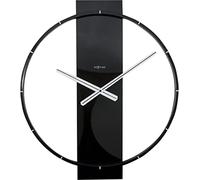 NeXtime wall clock "CARL", very silent, made of wood, black, 58,2 x 50,8 cm