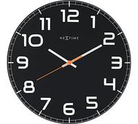 NeXtime wall clock "CLASSY ROUND", very silent, round, made of glass, black, ø 30 cm