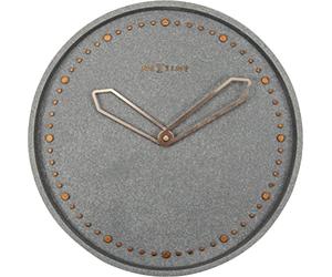 NeXtime wall clock "CROSS", very silent, round, stone / metal, grey, ø 35 cm