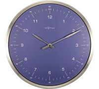 NeXtime - Wall Clock - Diameter 33 cm - Metal - Dome Shaped Glass - Blue - '60 Minutes'