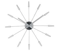 NeXtime wall clock "PLUG INN", very silent, silver, made of stainless steel, ø 58 cm