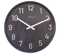 NeXtime Wall Clock, Wood, Black, One Size
