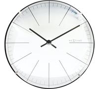 NeXtime Wall Table Clock-Diameter 20 cm Shaped Glass-White - 'Big Stripe Mini