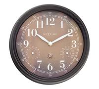 Nextime Weatherstation - Wall Clock - 23.5 cm -Weatherproof - Brown - Jasmine