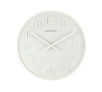 NEXTIME WHITE WOOD LARGE 35CM 'WOOD WOOD MEDIUM' WALL CLOCK