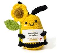 Nextloop Grandma Gifts, Positive Emotional Support Crochet Bee - Queen Bee Grandma You Make Life Sweeter Just Like Honey Handmade Birthday Gifts for Grandma, Mother's Day Keepsake with Card