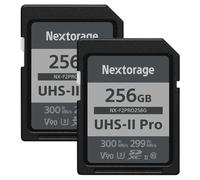 Nextorage 256GB SDXC UHS-II V90 SD Card Japanese Brand pSLC Max. Write Speed 299MB/s Max. Read Speed 300MB/s 4K Recording F2PRO Series 2PX-F2PRO256G SDXC Card for Digital Camera