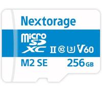 Nextorage Japan 256GB micro SD card UHS-II V60 Nikon, GoPro, Olympus, Insta360 4K video smartphone drones action camera Max read speed 280MB/s Max write speed 190MB/s NX-M2SE256G memory card