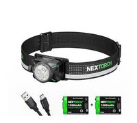 Nextorch Estar 1300Lm LED Headlamp with Red Light, Bright Head Torch Rechargeable, 5 Modes Adjustable Spotlight Floodlight, Waterproof Lightweight Headlight for Camping Running Fishing Outdoor