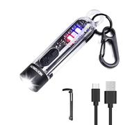 Nextorch K40 700 Lumens Rechargeable Keyring Light EDC with 405nm UV, Red & Blue Flashing Emergency Light for Outdoor, Camping, Dog Walking & Self-Defense