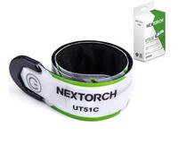 Nextorch LED Slap Bracelets Wrist Wrap Flashing Lights for Runners, Rechargeable Reflective Armband Running Gear for Jogging Cycling Night Walking Green Blue Orange Light, 7 Modes UT51C