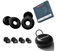Nextout Ear Plugs for Sleep - Super Soft Noise Reduction Ear Plugs for Concerts Sleeping Swimming - Noise Cancelling 28db, Reusable Hearing Protection Silicon, 8 Ear Tips in XS/S/M/L (Black, One Size)