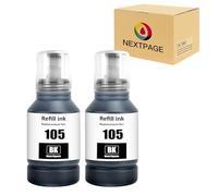 NEXTPAGE 105 Ink for Epson EcoTank 105 Compatible with ECOTANK ET-7700 ET-7750 L7160 L7180 Printer Ink Set(2BK)