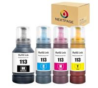 NEXTPAGE 113 Ink Compatible with ET-5150 ET-5170 ET-5800 ET-5850 ET-5880 ET-16150 ET-16650 ET-16600 Ecotank Pro ET-16680 Printer (4 Pack)