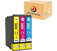 NEXTPAGE 34XL Ink Cartridges for Epson 3472 3473 3474 for Epson WorkForce Pro WF-3720DWF 3725DWF Printer (C M Y)