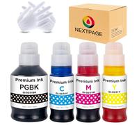 NEXTPAGE GI-50 GI50 GI-51 GI51 Ink Compatible with Canon GI-50/51 for Canon PIXMA G1520 G2520 G2560 G3520 G3560, PIXMA GM2050 GM4050 G5050 G6050 G7 050 (4 Packs, Black Cyan Magenta Yellow)