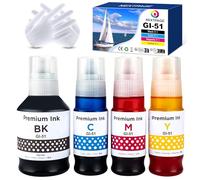 Nextpage GI-51 GI51 Ink Multipack GI-51 Ink Bottle GI-51C GI-51M GI-51Y Compatible with Canon PIXMA G1520 G1530 G2520 G2560 G2570 G3520 G3560 G3570 G3571 G3572GGBlack Cyan Yellow Magenta (4 Pieces)