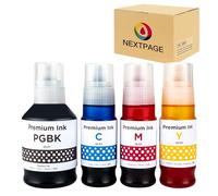 NEXTPAGE GI51 GI-51 Ink Compatible with Canon Pixma GI 51 Ink Bottle for Pixma G1520 G1530 G2520 G2560 G2570 G3520 G3560 G3570 G3571 G3572 G4570 Printer Black Cyan Magenta Yellow (4 Pack)