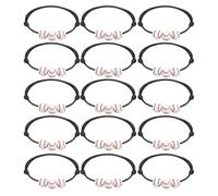 Nextpal 15 Pcs Baseball Player Bracelet, Adjustable Elastic Stretchable Sport Wristband with Red White Charms, for Boys Girls Kids, Game Day Fan Wear Accessories for Training Match Fans Collection