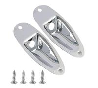 Nextpal 2 Pcs Guitar Jack Plate, Output Jack Socket Plate Compatible with Fender Stratocaster, Electric Guitar Parts Replacement Parts with Screws, Boat Style Loaded Sliver Finish