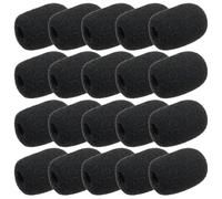 Nextpal 20 Pcs Microphone Covers Foam Black, Windscreens Compatible with Standard Lapel Headset Mic Covers, Pop Filter Wind Protection for Recording Studio Podcasting Singers Live Performances