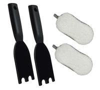Nextpal 4 Pcs Grill Pan Scraper and Sponge Brush Set, Nylon Spatula Cleaner Tool Compatible with George Foreman Indoor Outdoor Grills, Universal Scraper for Barbecue and Kitchen Cleaning
