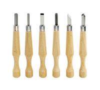 Nextpal 6-Piece Wood Carving Tools Set, Linoleum and Lino Cutting Tools with V-Shaped Chisels, Professional Woodcut and Stamp Carving Kit for Printmaking, 4.8mm to 7.2mm Blade Sizes