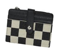 Nextpal Checkered Wallet for Women, Slim Card Holder Mini Credit Card Case for Front Pocket, Checkered Canvas Design, Compact and Functional Suitable for Daily Use (Black)