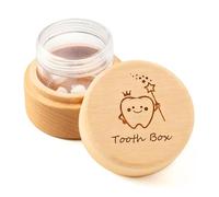 Nextpal Tooth Fairy Box, 3D Carved Wooden Tooth Box Free-Space Baby Teeth Keepsake Box for Kids, Lost Teeth Holder Storage for Boys Girls Kids, Baby First Tooth Memory Box Gift to Put Under Pillow
