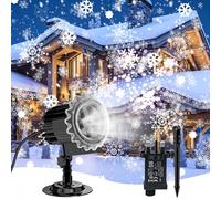 Nextronix Christmas Projector Lights Outdoor Indoor, LED Snowflake Projector Lights IP65 Waterproof, Moving Rotating Holiday Projection Lamp Decoration for Christmas Xmas Holiday, New Year, Party