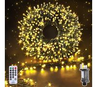 Nextronix Outdoor Cluster Christmas Lights: 15m 1000LEDs Christmas Tree Lights Mains Powered with 8 Modes/Remote, Xmas String Lights for Bedroom/Garden/Outside/Window/Party Halloween Decorations