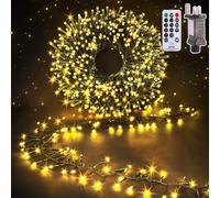 Nextronix Outdoor Cluster Christmas Lights: 9m 600LEDs Christmas Tree Lights Mains Powered with 8 Modes/Remote, Xmas String Lights for Bedroom/Garden/Outside/Window/Party Halloween Decorations