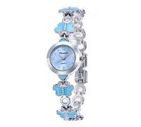 Nextstart Butterfly Crystal Quartz Watches Ladies Women Small Ceramic Sliver Steel Strap Female Dress Bracelet Wristwatches