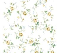 NextWall Blossom Floral Trail Peel and Stick Wallpaper (Wheatfield & Sage)
