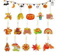 Nexum 15 5D Double-Sided Diamond Painting Autumn Hanging Decoration Gnomes Diamond Paiting DIY Kit Fall Decor can be Hung on Gift Boxes, Halloween,Christmas Trees, Greeting Cards (12)
