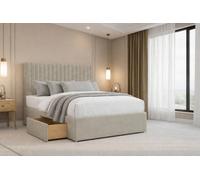 Nexus Amalfi Cream Plush Divan Bed Base 2 Drawers Same Side With 26" Strutted Headboard 2'6 Small Single