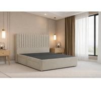 Nexus Amalfi Cream Plush Divan Bed Base No Drawers With 54" Floor Standing Headboard 5' King