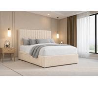 Nexus Amalfi Cream Teddy Divan Bed Base No Drawers With 26" Strutted Headboard 5' King