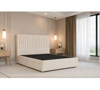 Nexus Amalfi Cream Teddy Divan Bed Base No Drawers With 54" Floor Standing Headboard 2'6 Small Single