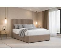 Nexus Amalfi Mink Plush Divan Bed Base No Drawers With 26" Strutted Headboard 4' Small Double