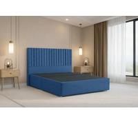 Nexus Amalfi Navy Plush Divan Bed Base No Drawers With 54" Floor Standing Headboard 2'6 Small Single