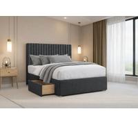 Nexus Amalfi Steel Plush Divan Bed Base 2 Drawers Same Side With 26" Strutted Headboard 4' Small Double