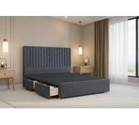 Nexus Amalfi Steel Plush Divan Bed Base 4 Drawers With 54" Floor Standing Headboard 4'6 Double