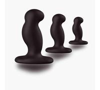 Nexus Anal Training Plug Set 3pc Black Silicone Beginner Butt Plugs Kit