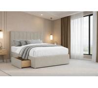 Nexus Kyoto Cream Plush Divan Bed Base 2 Drawers Foot-End With 26" Strutted Headboard 5' King